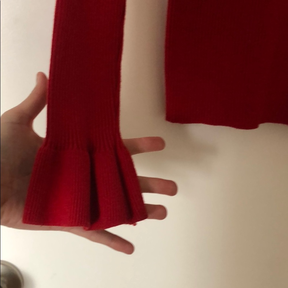 Red Ruffled Turtleneck - Picture 2 of 3